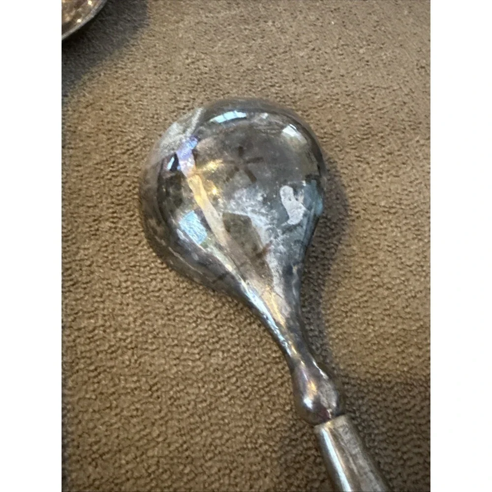 Vintage Silverplate Salad Serving Spoons Entertainment Set Of Two 12